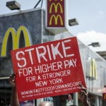 mcdonalds protest sign 100 activists arrested protesting mcdonalds low wage labor