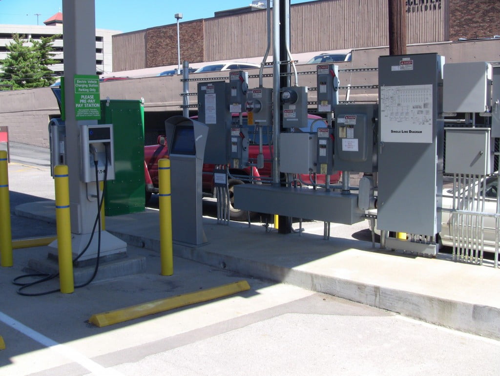 Electric Car Charging Station at Vanderbilt University, a BEAUTIFUL campus that is Green big time.!