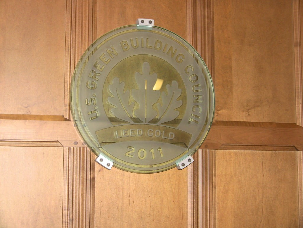 LEED Glass Plaque, building at Vanderbilt University in Nashville, Tennessee that is BEAUTIFUL and GREEN big time!