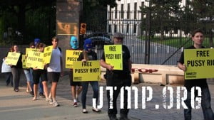 Pussy Riot Solidarity Rally, Russian Embassy, DC - 2012 - Credit: JTMP.org