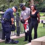 Woman Activist Takes Down Confederate Battle Flag on SC Sate House Grounds 1 woman activist takes down confederate battle flag on sc sate house grounds Bree Newsome getting arrested - Credit: NecoleBitchie.com