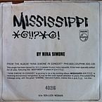 Picture sleeve of Nina's "Mississippi Goddam" promo single that was returned from Southern radio stations cracked in half.