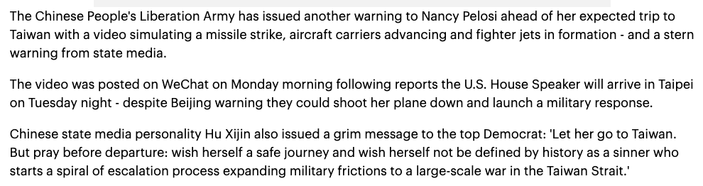 Screen Shot 2022 08 02 at 5.22.50 AM china calls for war over pelosi taiwan visit
