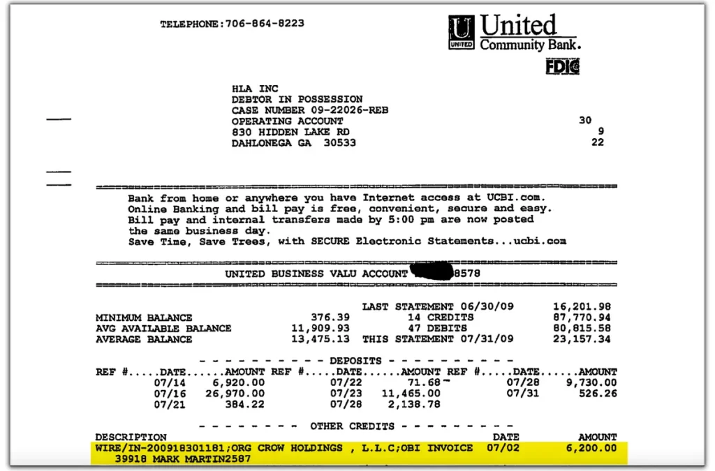 20230503 Thomas Crow Tuition Bank Statement clarence thomas had a child in private school. harlan crow paid the tuition