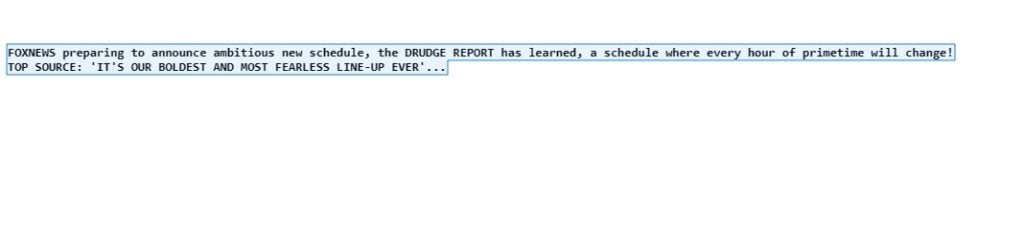 drudgetopper when the biggest story of the day is fox news channel lineups