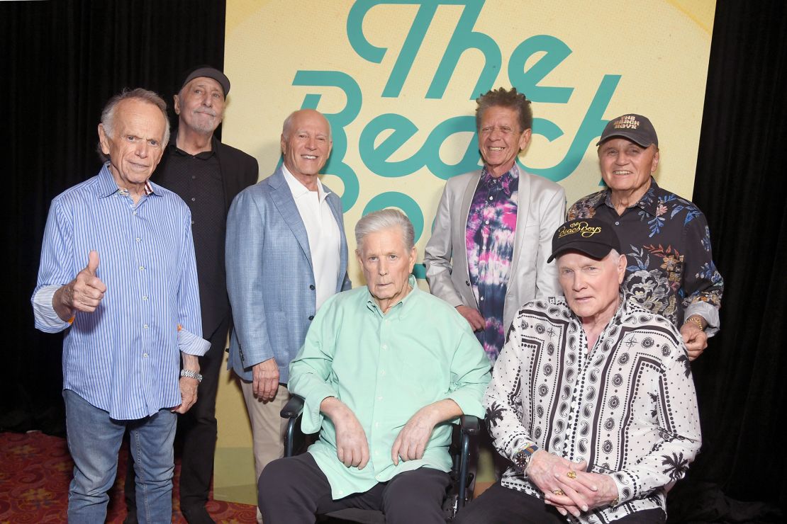 Brian Wilson From The Beach Boys, dead at 82 37 brian wilson (L-R) Al Jardine, David Marks, Frank Marshall, Brian Wilson, Blondie Chaplin, Mike Love and Bruce Johnston attend the world premiere of Disney+ documentary "The Beach Boys" in 2024.